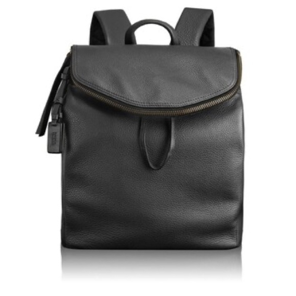 Black Leather TUMI Backpack